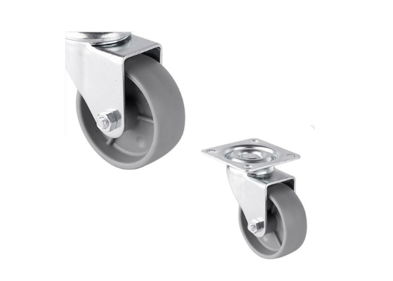 Versatile 1.5" Gray PP Swivel Wheels With M8 Brake & 2.5" Mini TPR Casters For Furniture & Storage Solutions