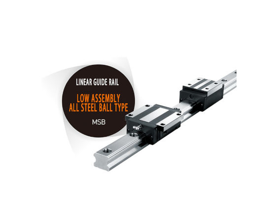 Linear guide MSB series, with automatic centering ability, low noise, and interchangeable features.