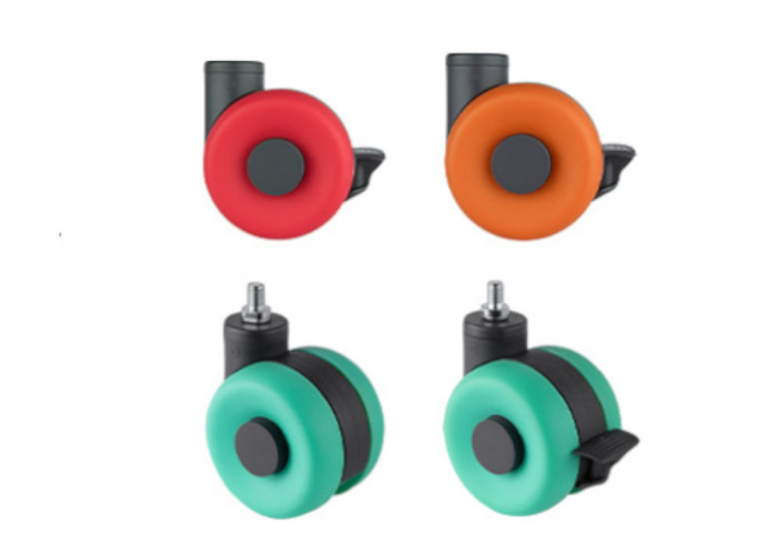 Premium 4-Inch L-Shaft Polyurethane Swivel Braked Casters for Office Furniture & Cabinets