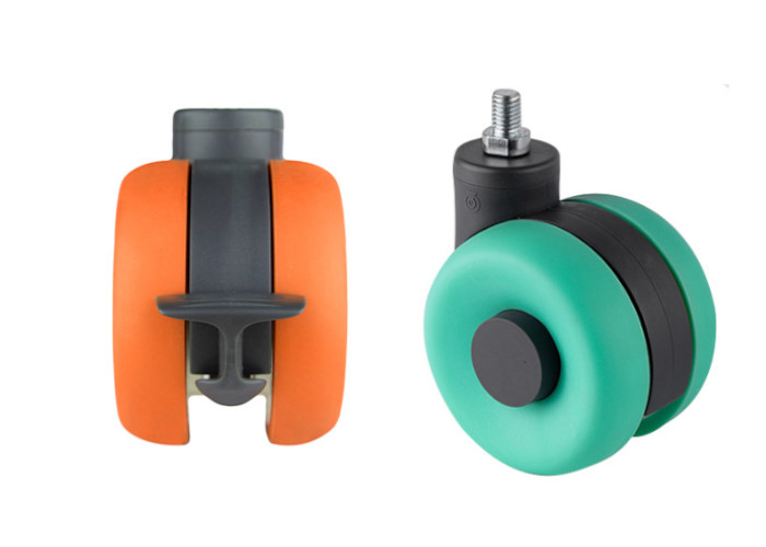 Premium 4-Inch L-Shaft Polyurethane Swivel Braked Casters for Office Furniture & Cabinets