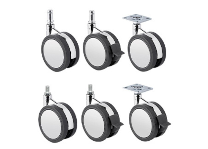 Office Furniture Wheel Zinc Alloy Caster Wheels with Swivel Brake in 2.5" 3" Sizes
