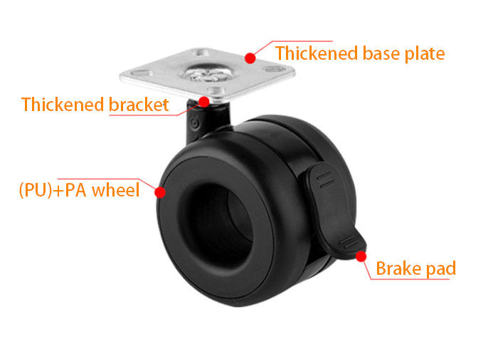 60MM Customizable Silent Wheels 2.5-Inch for Universal Office Furniture Boss Chairs